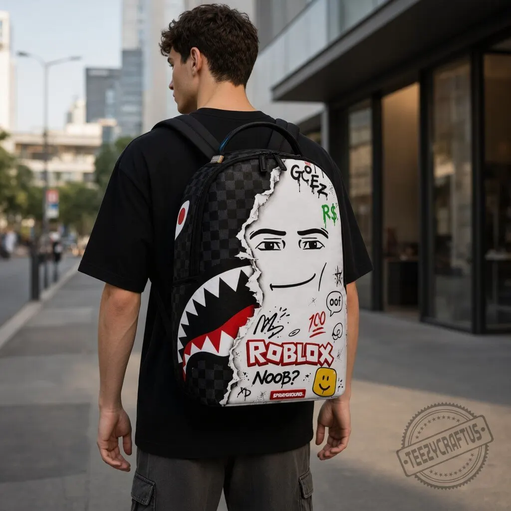 "Top 5 Must-Have Checkered Sprayground Backpacks for Trendy Streetwear" 5 Roblox Graffiti Shark Mouth Checkered Sprayground Backpack