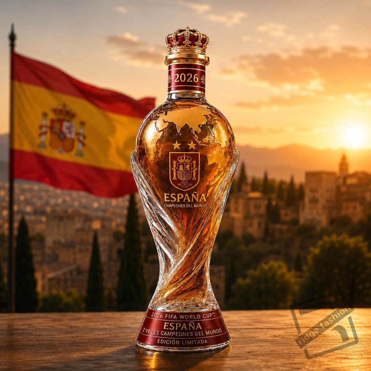 Spain FIFA World Cup 2026 Champions Trophy Whiskey Bottle Decanter Spain FIFA World Cup 2026 Champions Trophy Whiskey Decanter – image 2 of 3