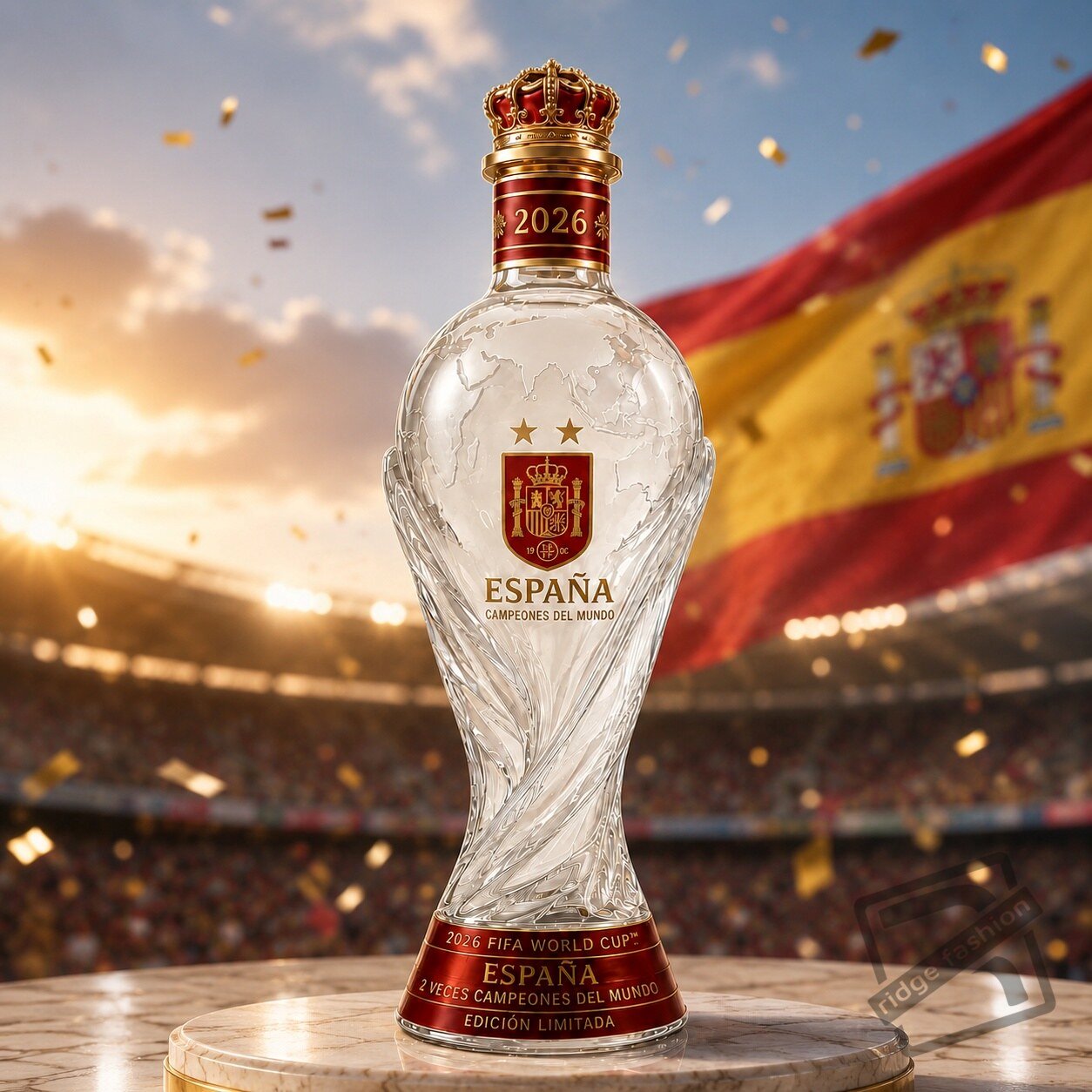 Spain FIFA World Cup 2026 Champions Trophy Whiskey Bottle Decanter Spain FIFA World Cup 2026 Champions Trophy Whiskey Decanter – image 3 of 3