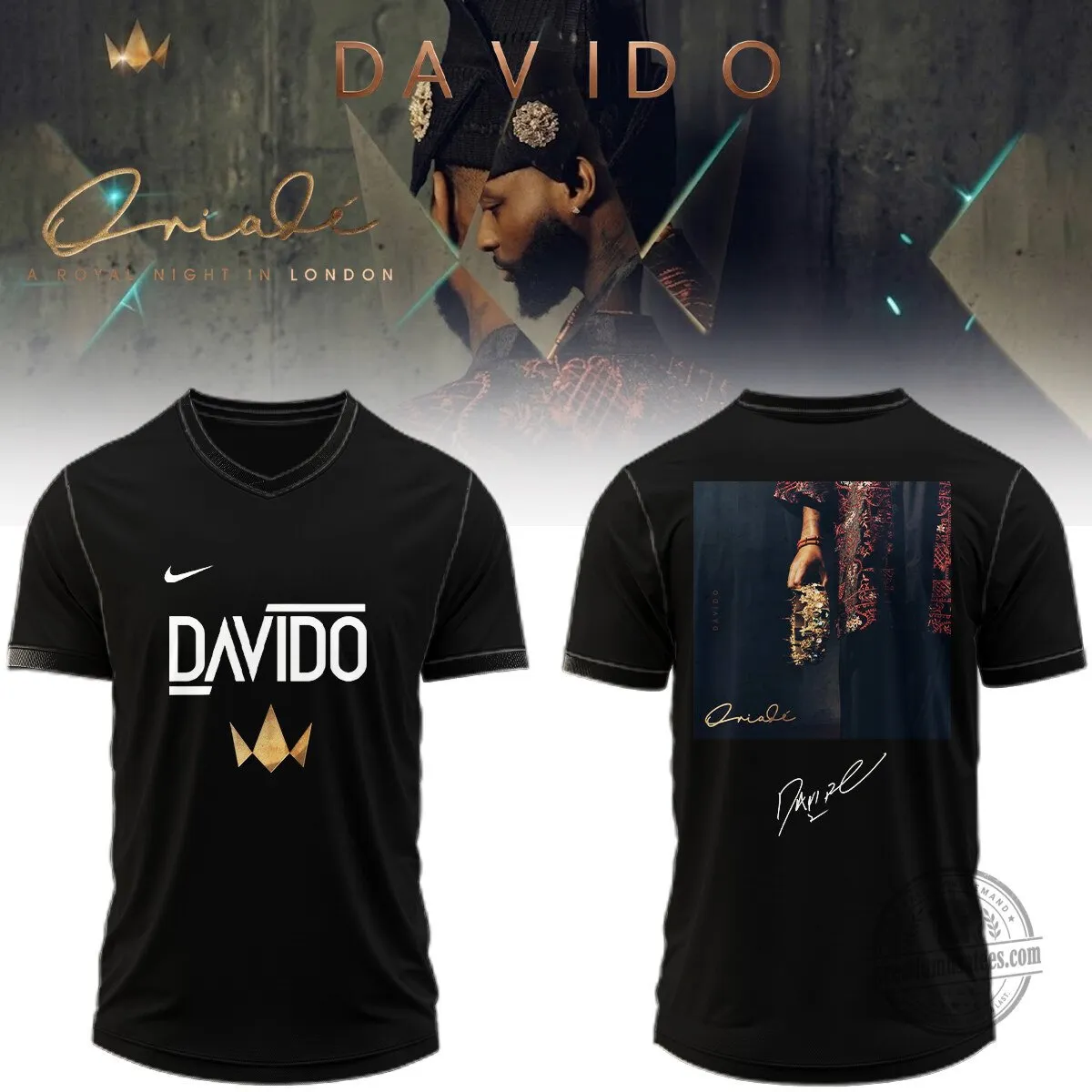 Davido A Royal Night In London Omo Baba Olowo Signature Black T-Shirt