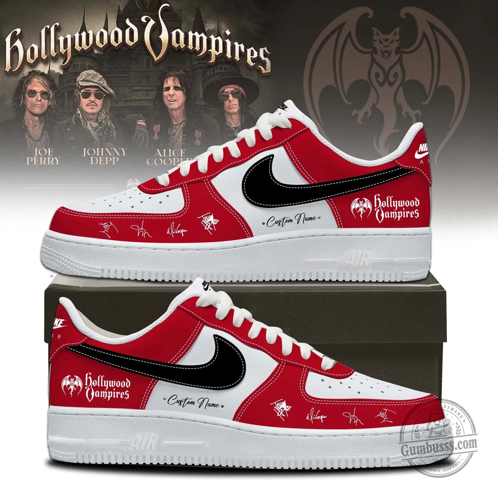 Hollywood Vampires World Tour 2026 Signed Custom Name Fan Shoes