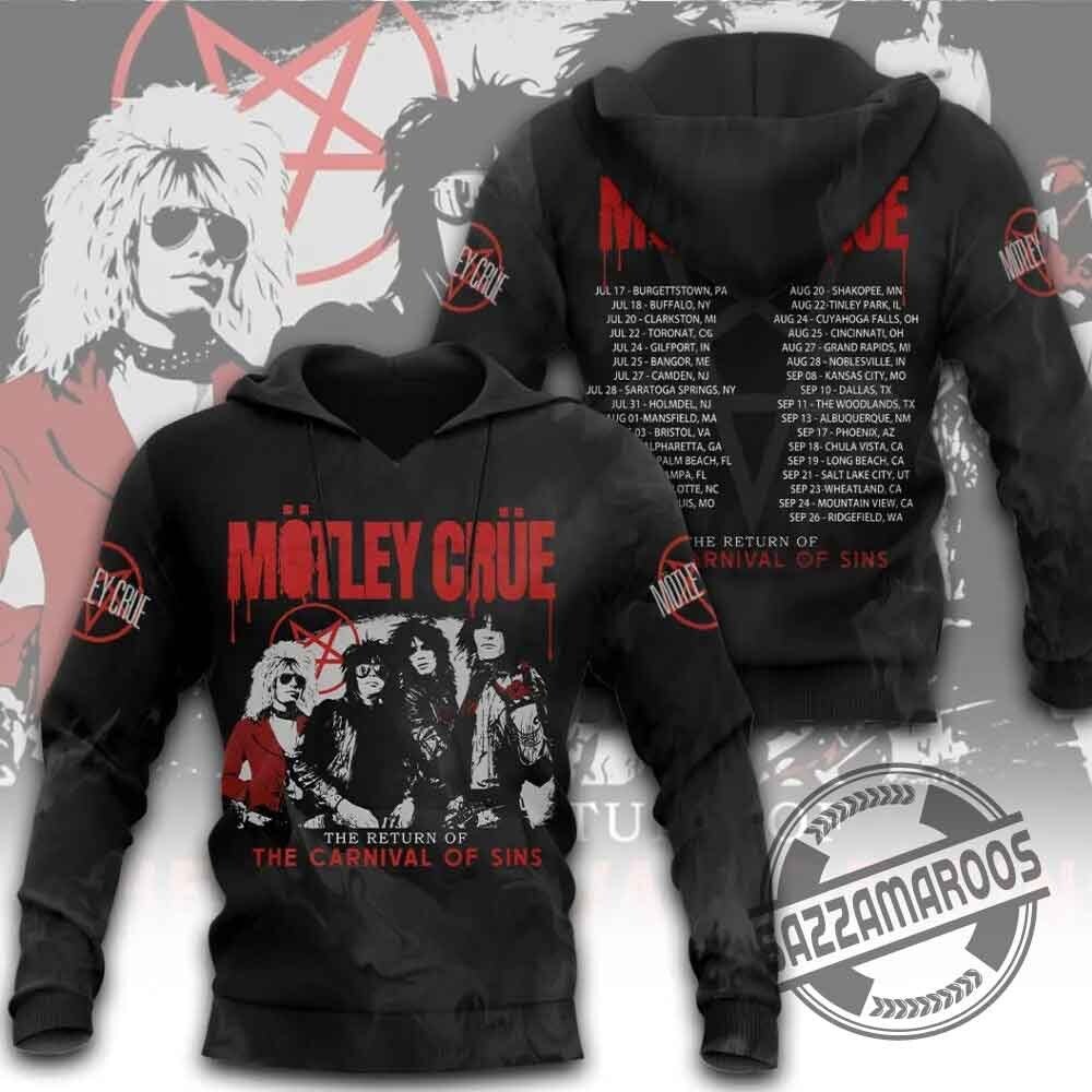 Motley Crue Tour 2026 The Return of The Carnival of Sins Concert Shirt 3 Motley Crue Tour 2026 The Return of The Carnival of Sins Concert Shirt