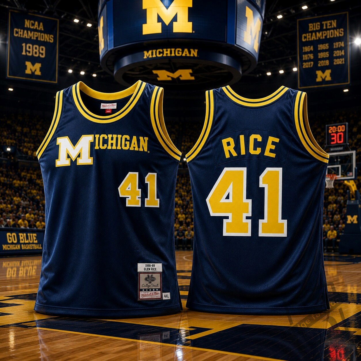 Morgan In Michigan NCAA Michigan Wolverines maillot 1988-89 Glen Rice Jersey 5 Morgan In Michigan NCAA Michigan Wolverines maillot 1988-89 Glen Rice Jersey custom product design and printed details