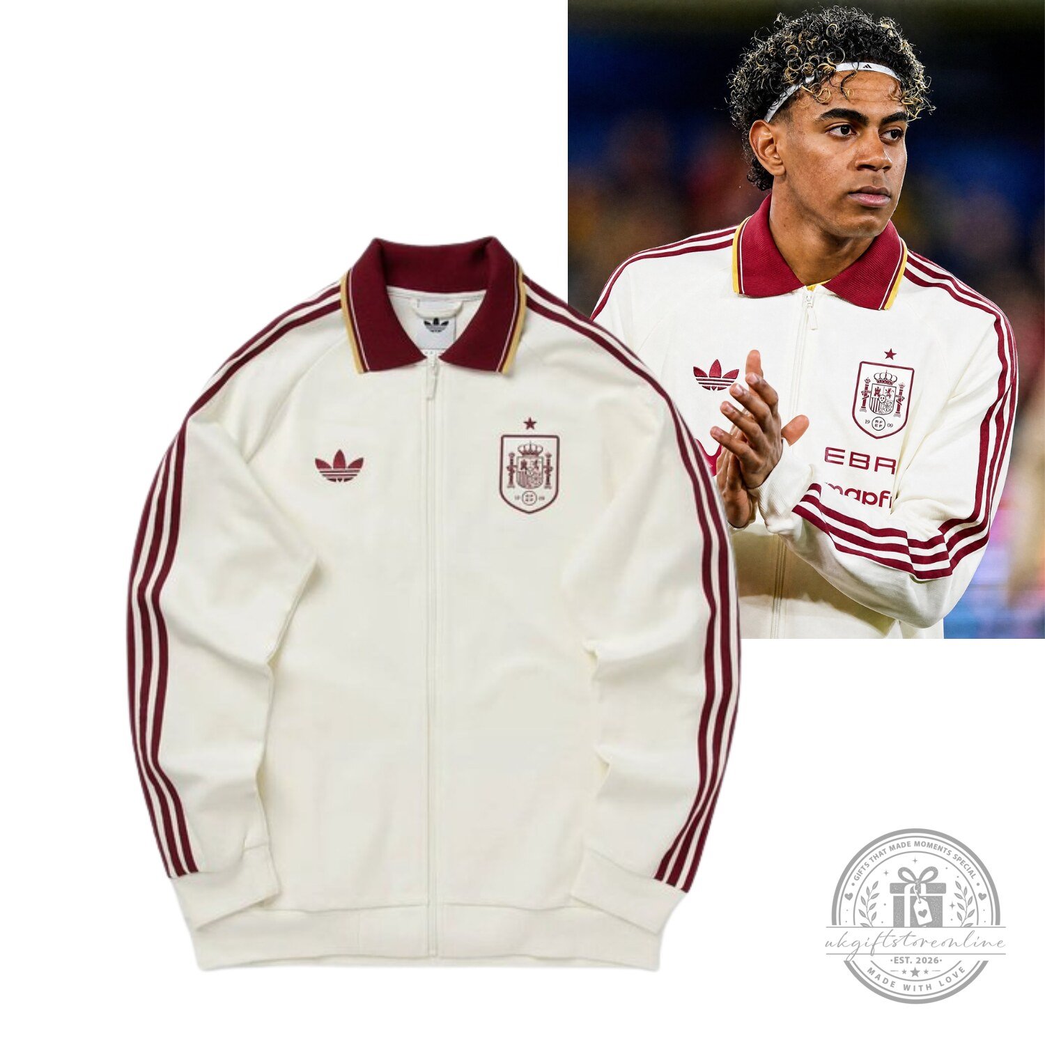 Spain Retro Football Track Jacket Vintage Full Zip Soccer Jacket