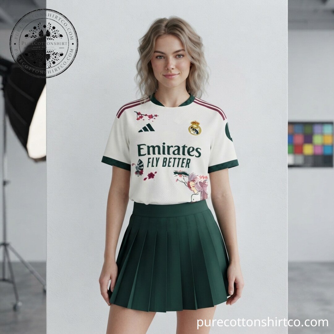 Real Madrid Japanese Anime Sakura Cherry Blossom Soccer Concept Football Jersey Real Madrid Japanese Anime Sakura Cherry Blossom Soccer Jersey – image 3 of 3