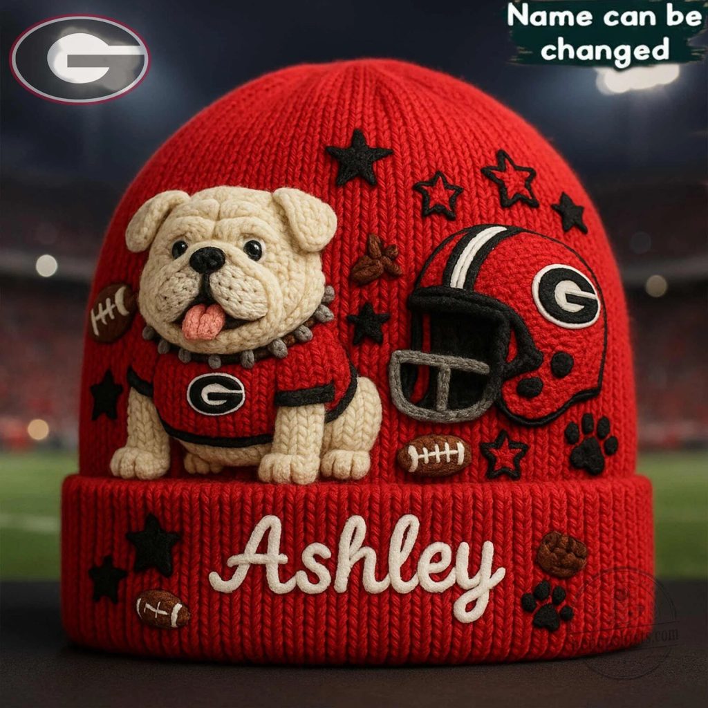 georgia-bulldogs-personalized-beanie-hat-with-bulldog-and-football-helmet-design-featured Georgia Bulldogs Personalized Beanie Hat with Bulldog and Football Helmet Design