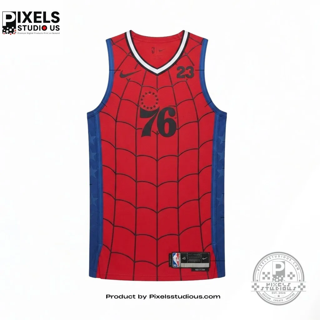 LeBron James #23 Philadelphia 76ers x Spider-Man Brand New Day Concept Jersey