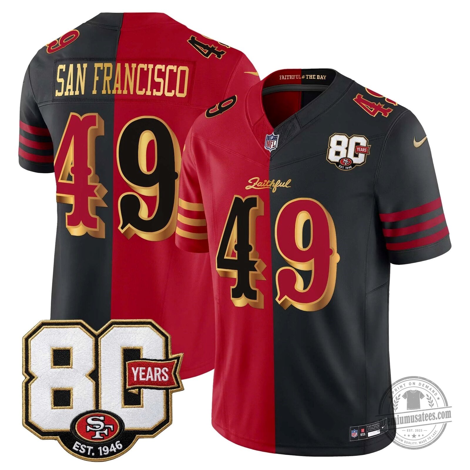 San Francisco 49ers 80th Anniversary Evans Number 5 Football Jersey 76 San Francisco 49ers 80th Anniversary Evans Number 5 Football Jersey