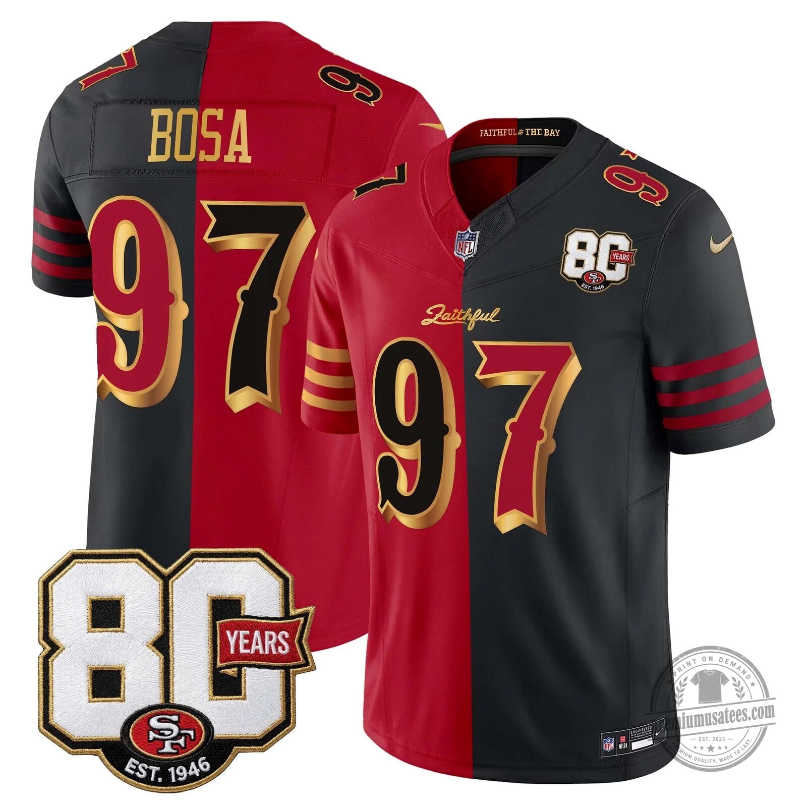 San Francisco 49ers 80th Anniversary Evans Number 5 Football Jersey 81 San Francisco 49ers 80th Anniversary Evans Number 5 Football Jersey