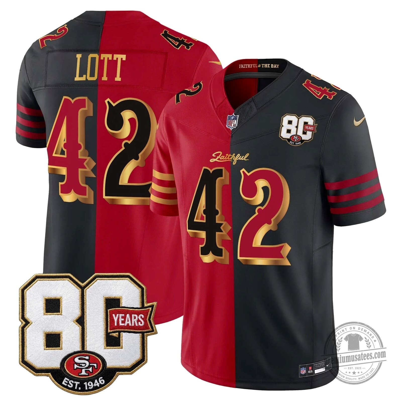 San Francisco 49ers 80th Anniversary Evans Number 5 Football Jersey 82 San Francisco 49ers 80th Anniversary Evans Number 5 Football Jersey
