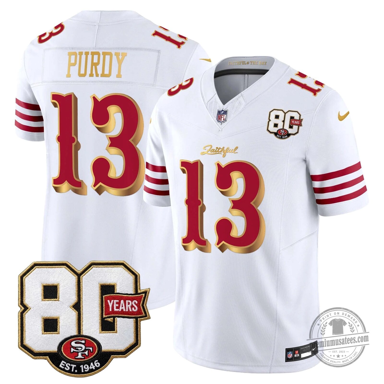 San Francisco 49ers 80th Anniversary Evans Number 5 Football Jersey 85 San Francisco 49ers 80th Anniversary Evans Number 5 Football Jersey