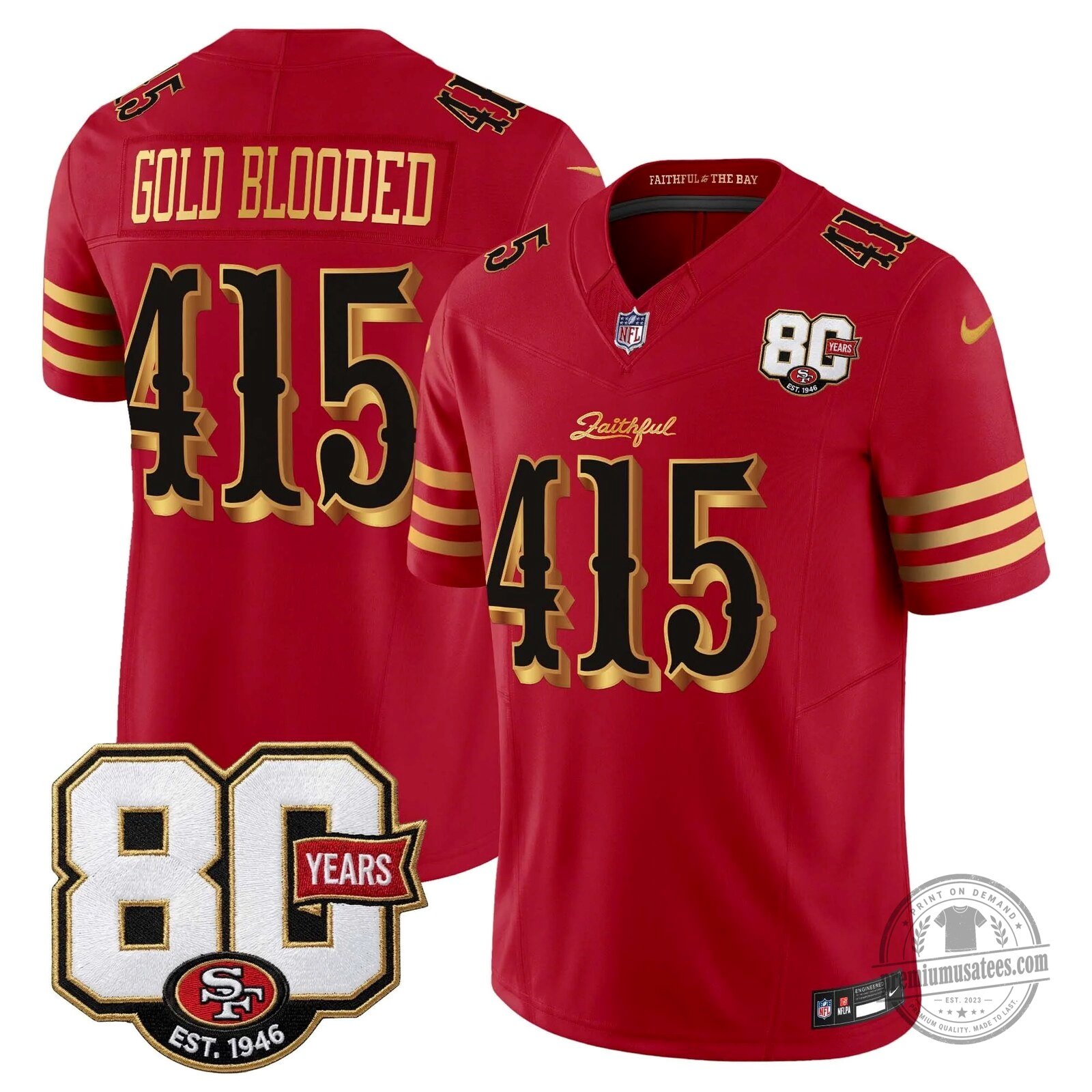 San Francisco 49ers 80th Anniversary Evans Number 5 Football Jersey 101 San Francisco 49ers 80th Anniversary Evans Number 5 Football Jersey