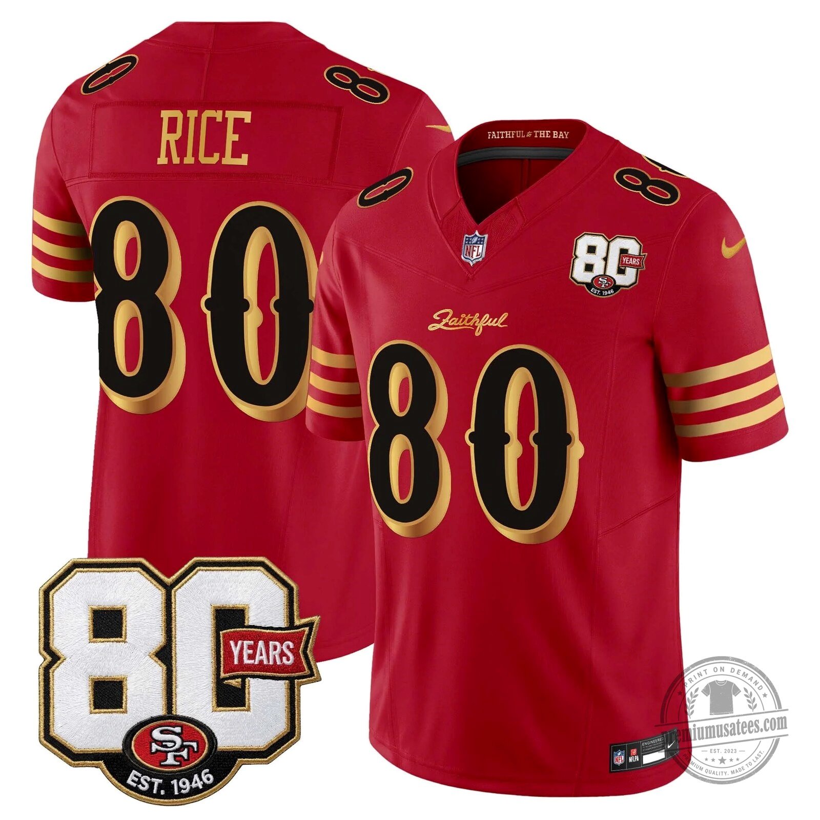 San Francisco 49ers 80th Anniversary Evans Number 5 Football Jersey 104 San Francisco 49ers 80th Anniversary Evans Number 5 Football Jersey
