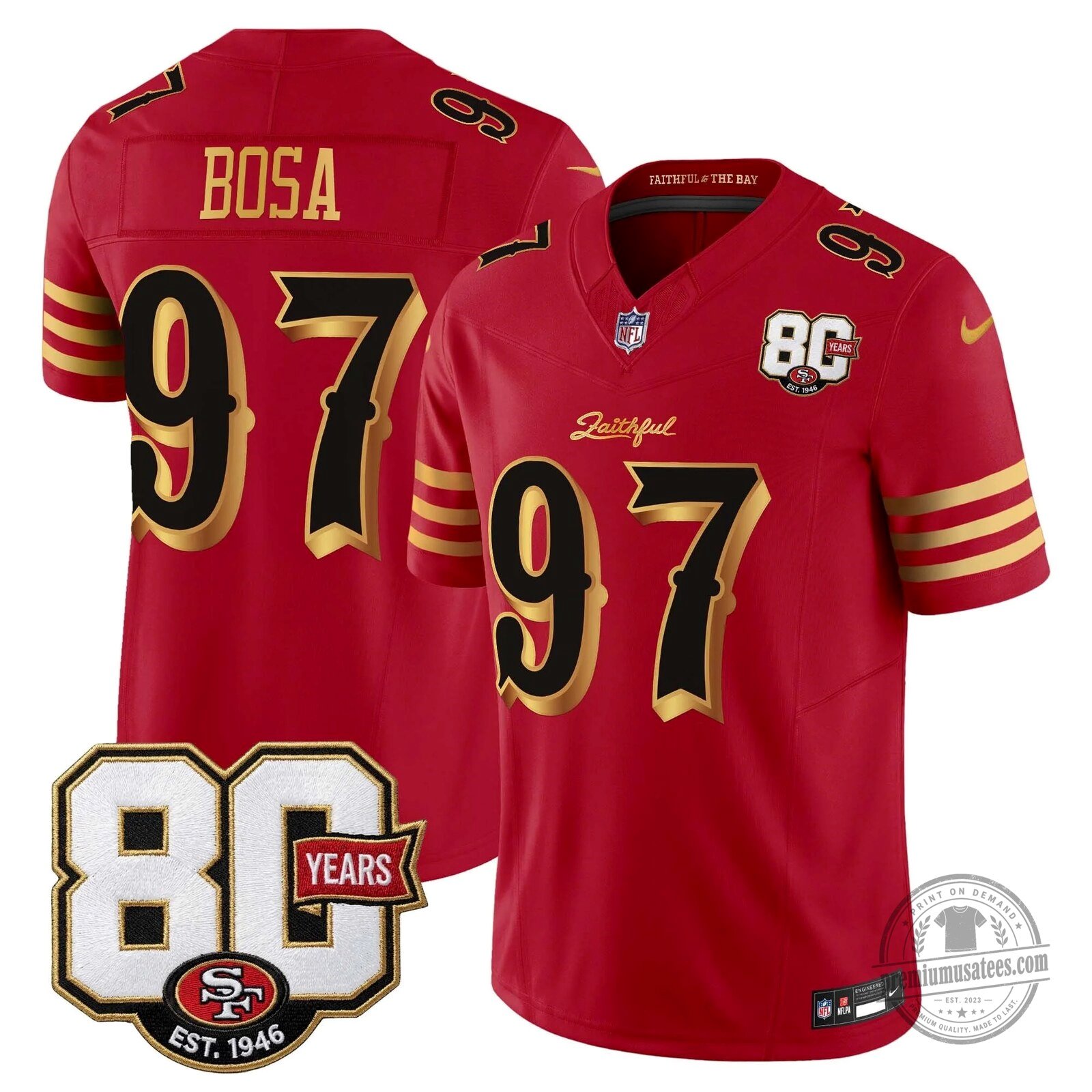 San Francisco 49ers 80th Anniversary Evans Number 5 Football Jersey 105 San Francisco 49ers 80th Anniversary Evans Number 5 Football Jersey