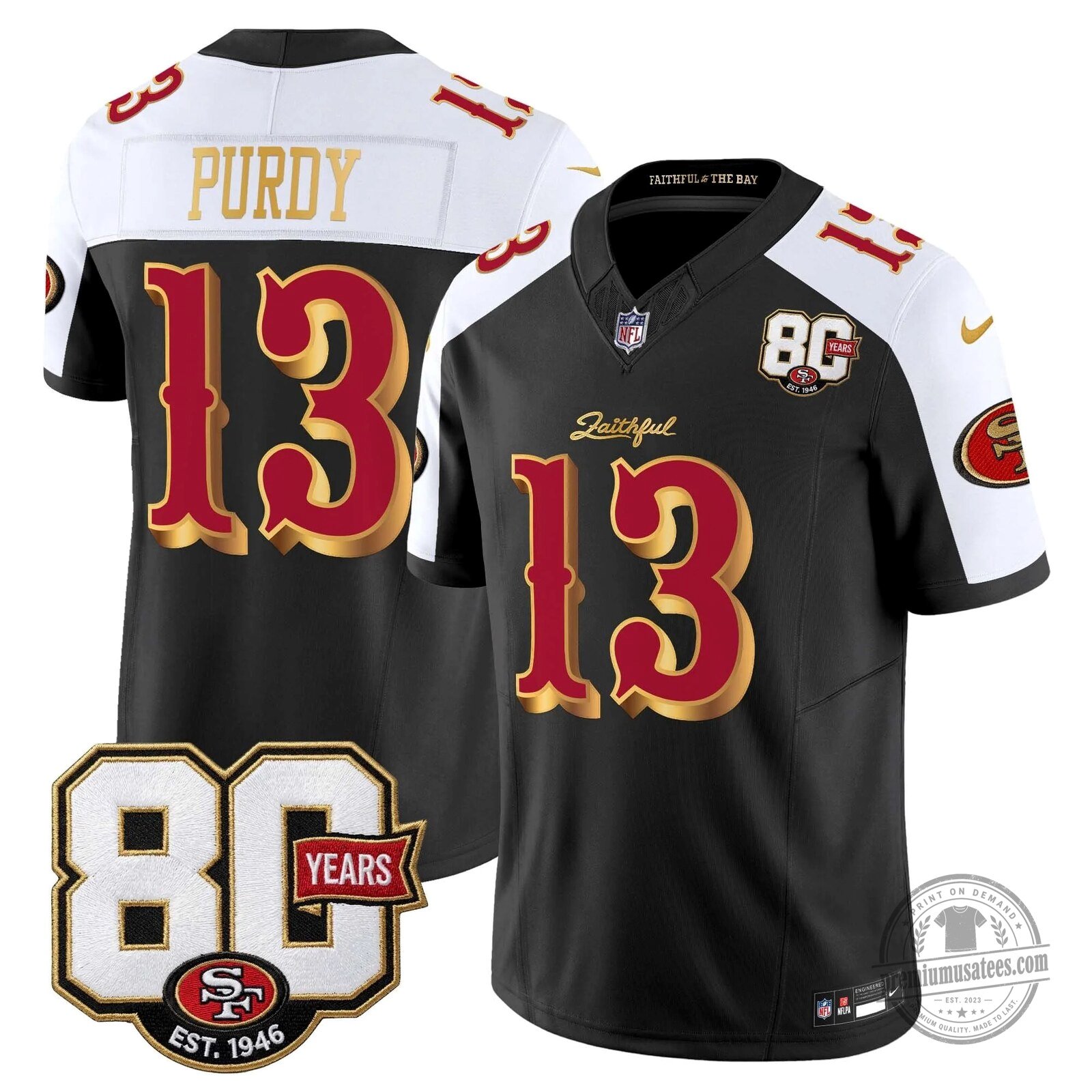 San Francisco 49ers 80th Anniversary Evans Number 5 Football Jersey 109 San Francisco 49ers 80th Anniversary Evans Number 5 Football Jersey
