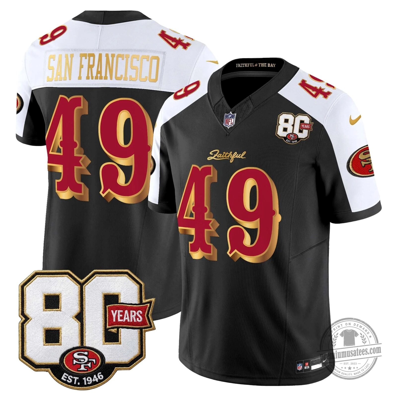 San Francisco 49ers 80th Anniversary Evans Number 5 Football Jersey 112 San Francisco 49ers 80th Anniversary Evans Number 5 Football Jersey