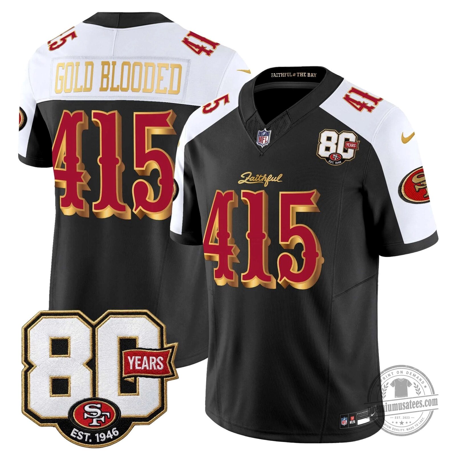 San Francisco 49ers 80th Anniversary Evans Number 5 Football Jersey 113 San Francisco 49ers 80th Anniversary Evans Number 5 Football Jersey