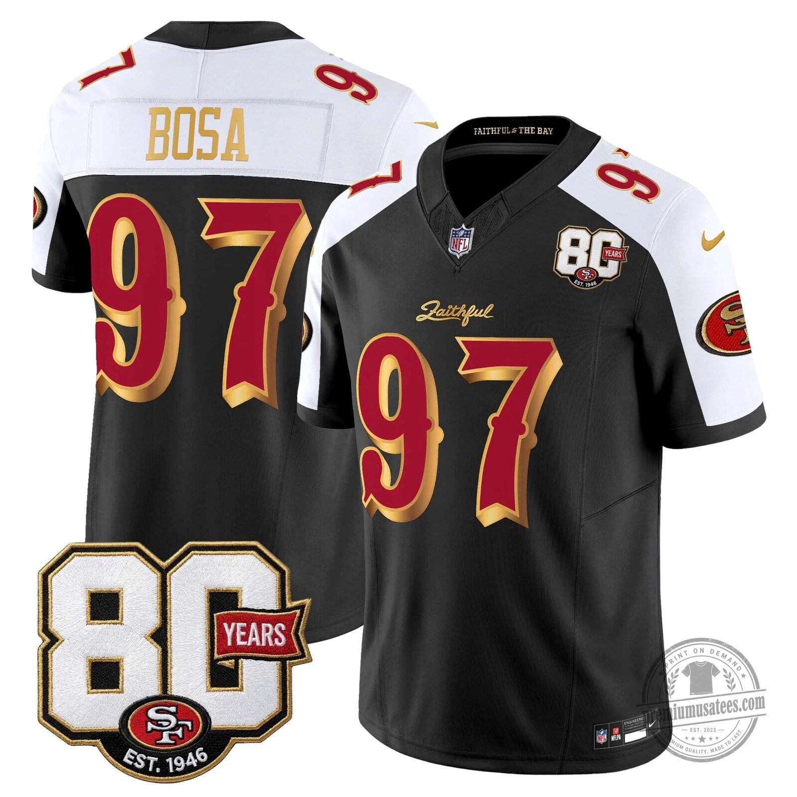 San Francisco 49ers 80th Anniversary Evans Number 5 Football Jersey 117 San Francisco 49ers 80th Anniversary Evans Number 5 Football Jersey