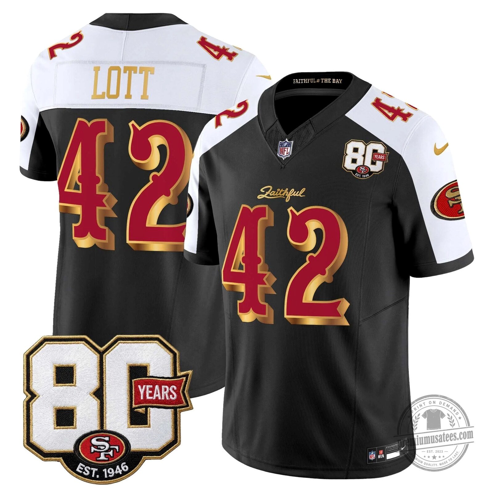 San Francisco 49ers 80th Anniversary Evans Number 5 Football Jersey 118 San Francisco 49ers 80th Anniversary Evans Number 5 Football Jersey
