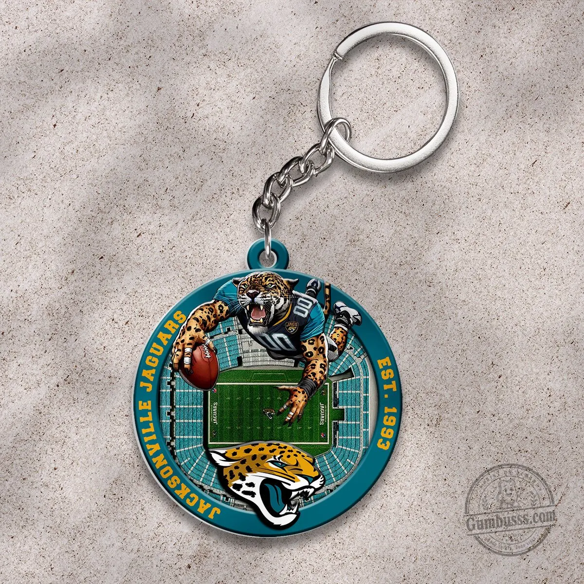 Jacksonville Jaguars Football Stadium Round Double Sided Keychain