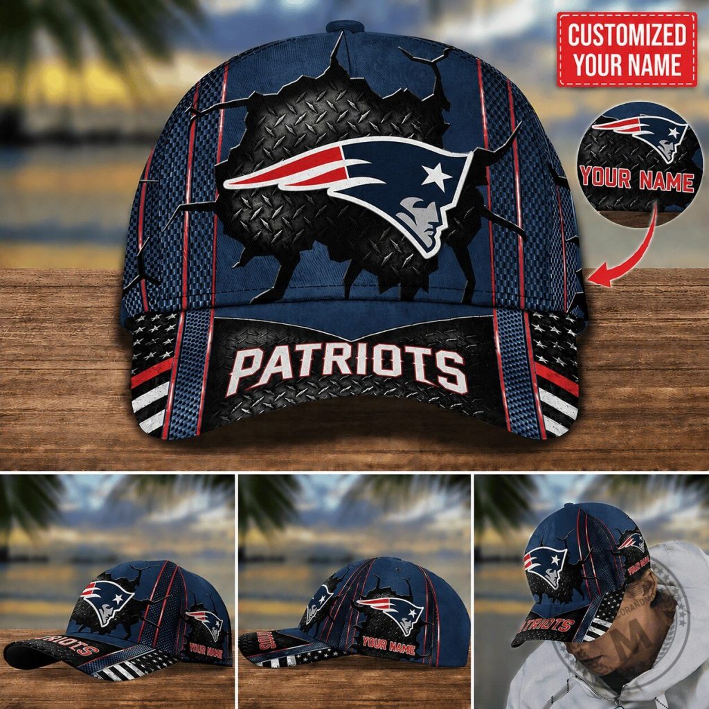 New England Patriots Personalized Diamond Plate Design Baseball Cap Hat New England Patriots Personalized Diamond Plate Design Baseball Cap Hat