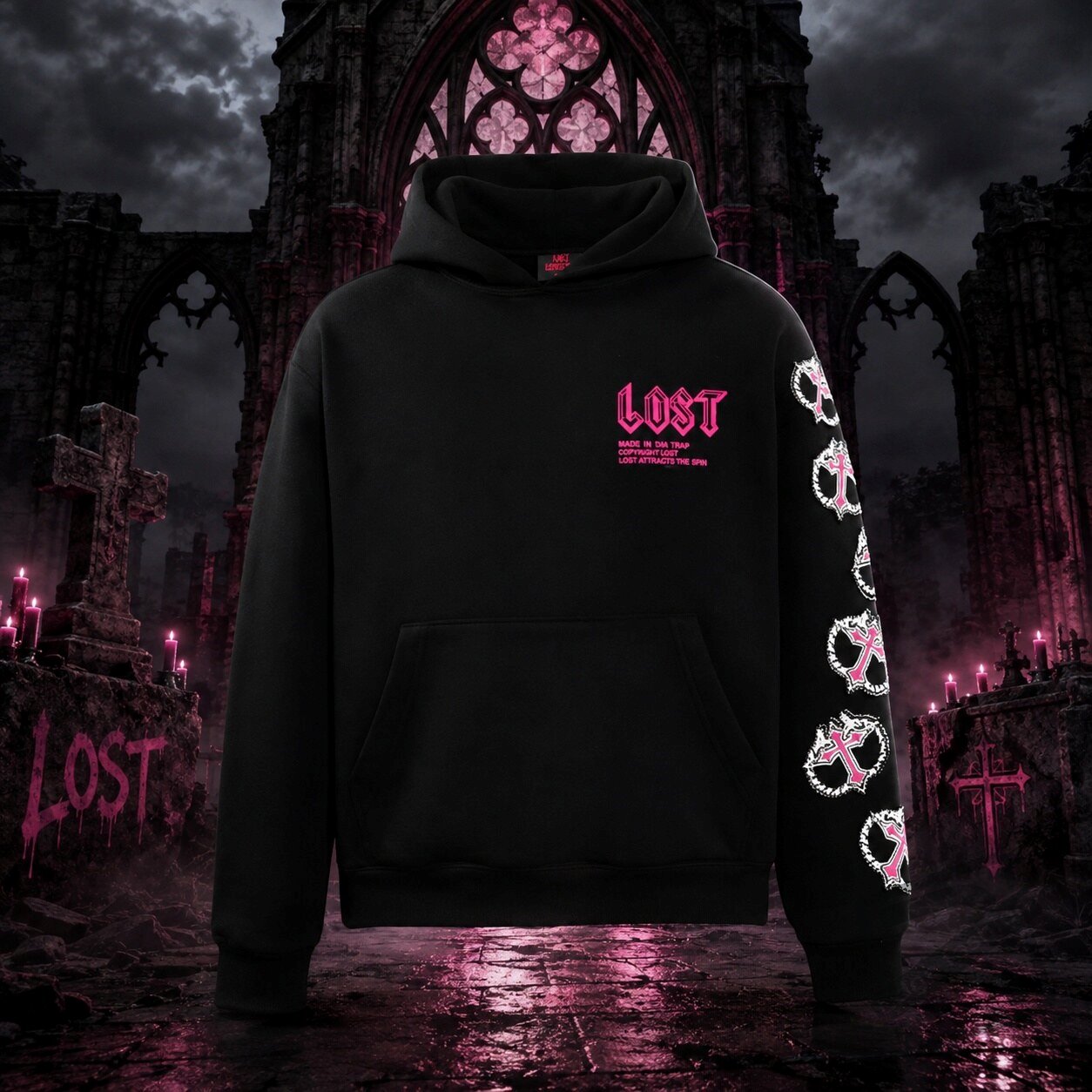 Neon Lost Intricacy Mitt Hoodie Shirt 4 Neon Lost Intricacy Mitt Hoodie Shirt custom product design and printed details