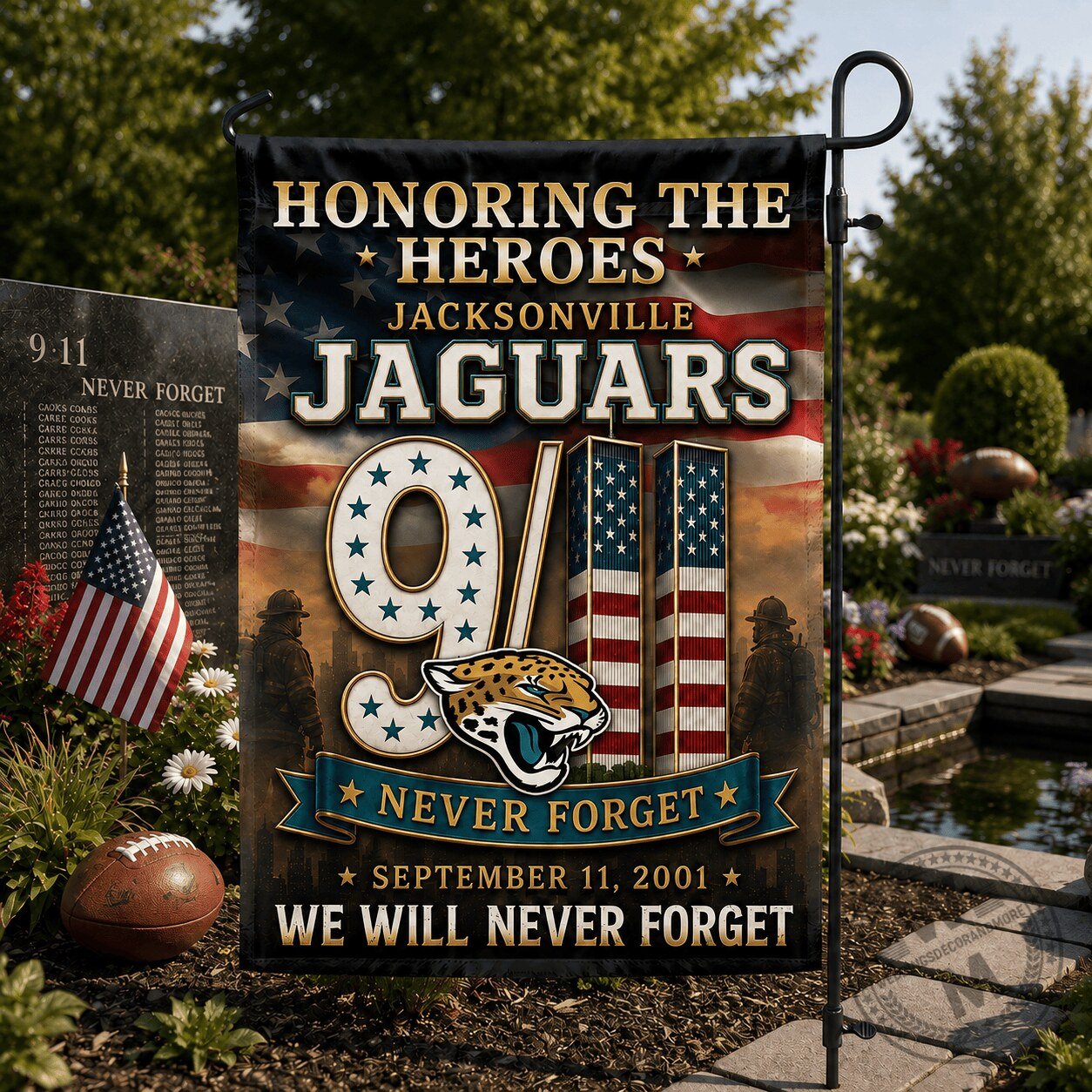 Jacksonville Jaguars Honoring Heroes September 11 Never Forget Flag