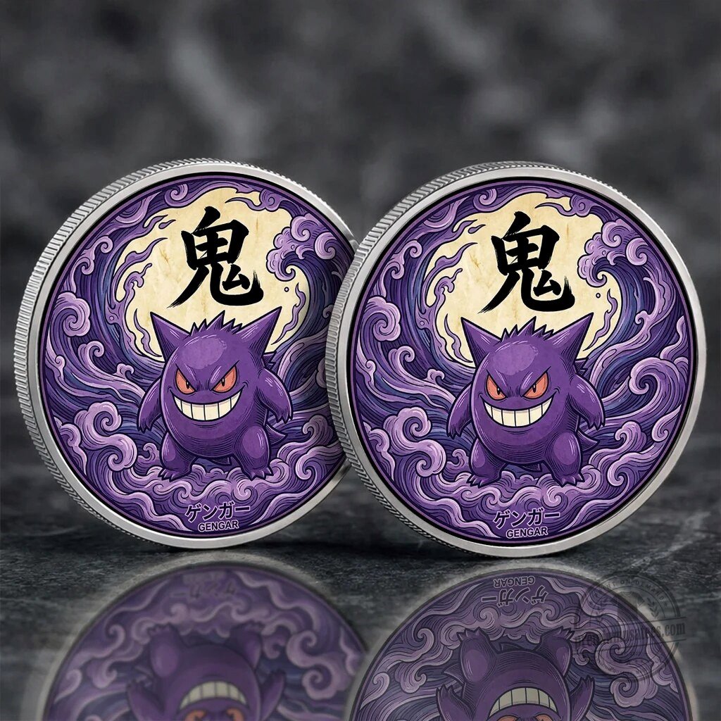 Pokemon Gengar Kanji Commemorative Collector's Coin 7 Pokemon Gengar Kanji Commemorative Collector
