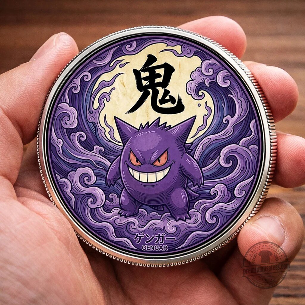 Pokemon Gengar Kanji Commemorative Collector's Coin 8 Pokemon Gengar Kanji Commemorative Collector