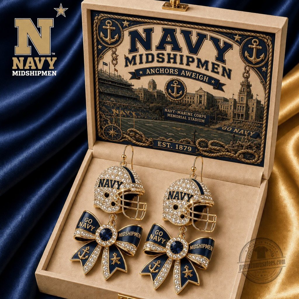 Navy Midshipmen Football Helmet Dangle Earrings 13 Navy Midshipmen Football Helmet Dangle Earrings