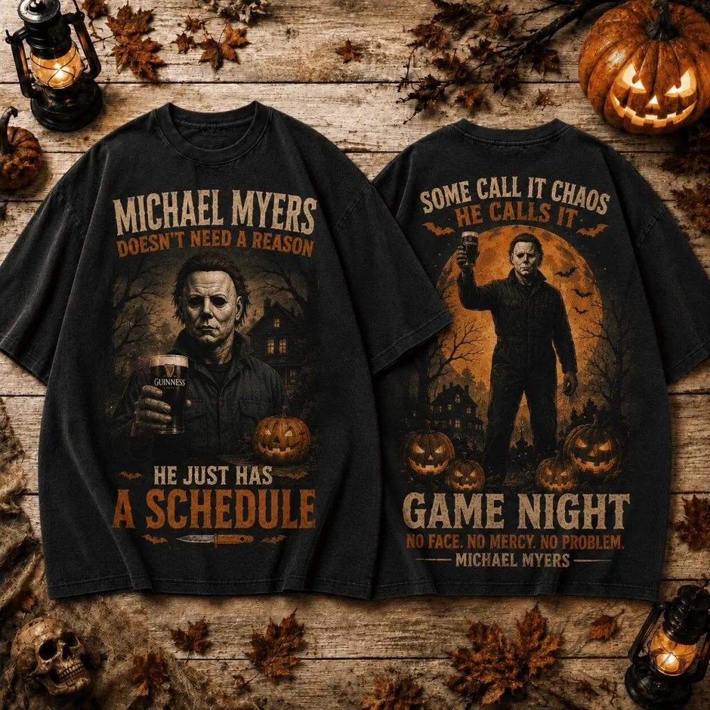 Michael Myers Guinness Game Night Halloween Horror Movie T-Shirt Michael Myers Guinness Game Night Halloween Horror Movie T-Shirt