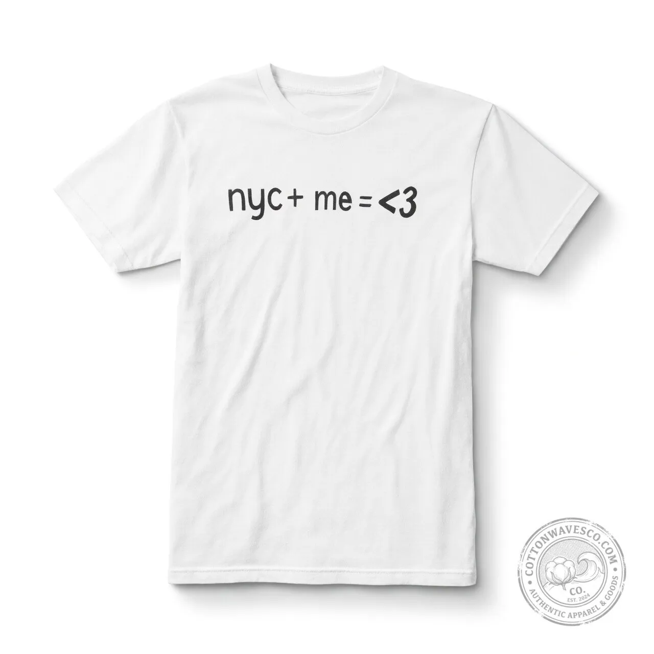 NYC + Me = <3 White Graphic T-Shirt – New York City Casual Tee