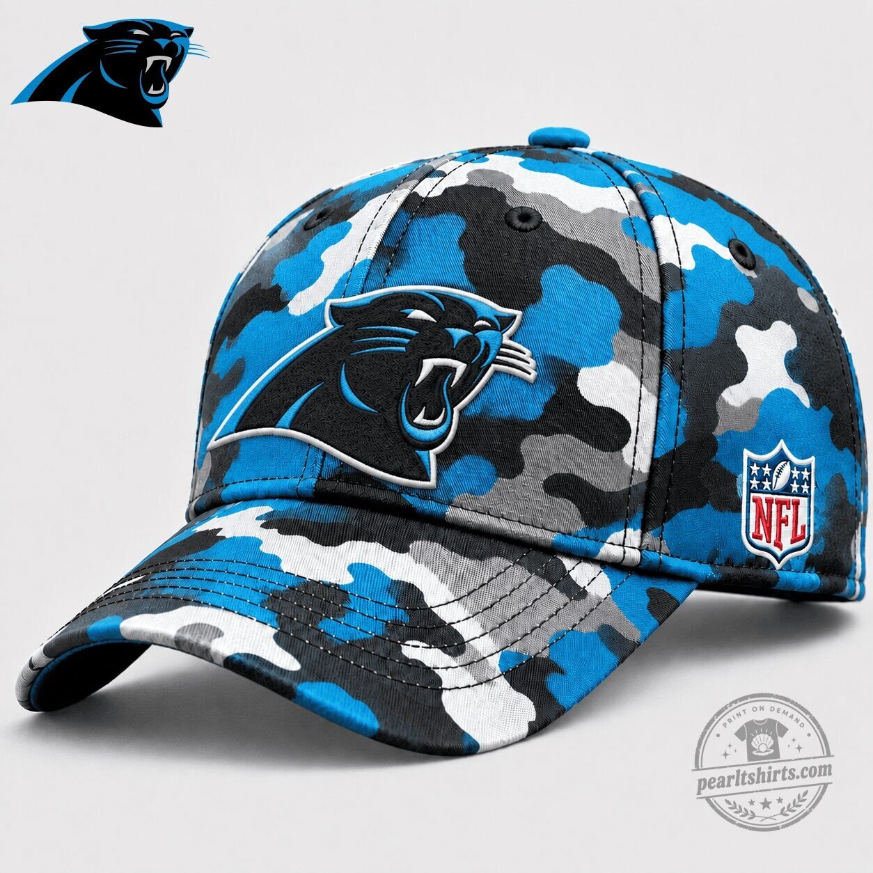 Carolina Panthers National Football League Blue Camouflage Game Day Cap Hat