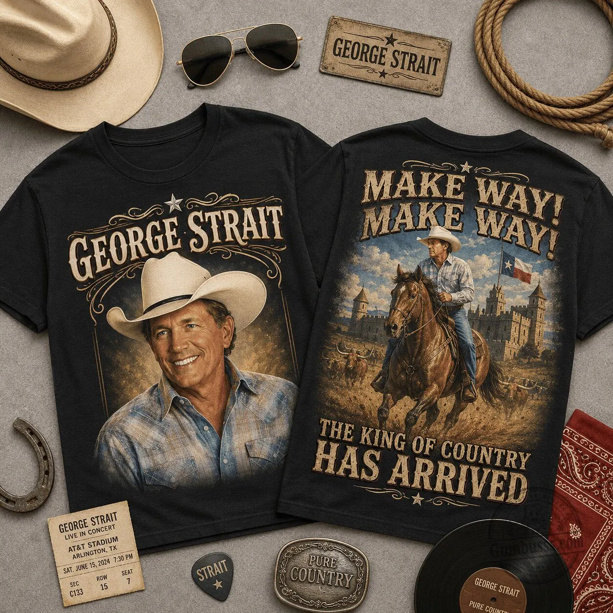 George Strait King Of Country Western Vintage Graphic T-Shirt
