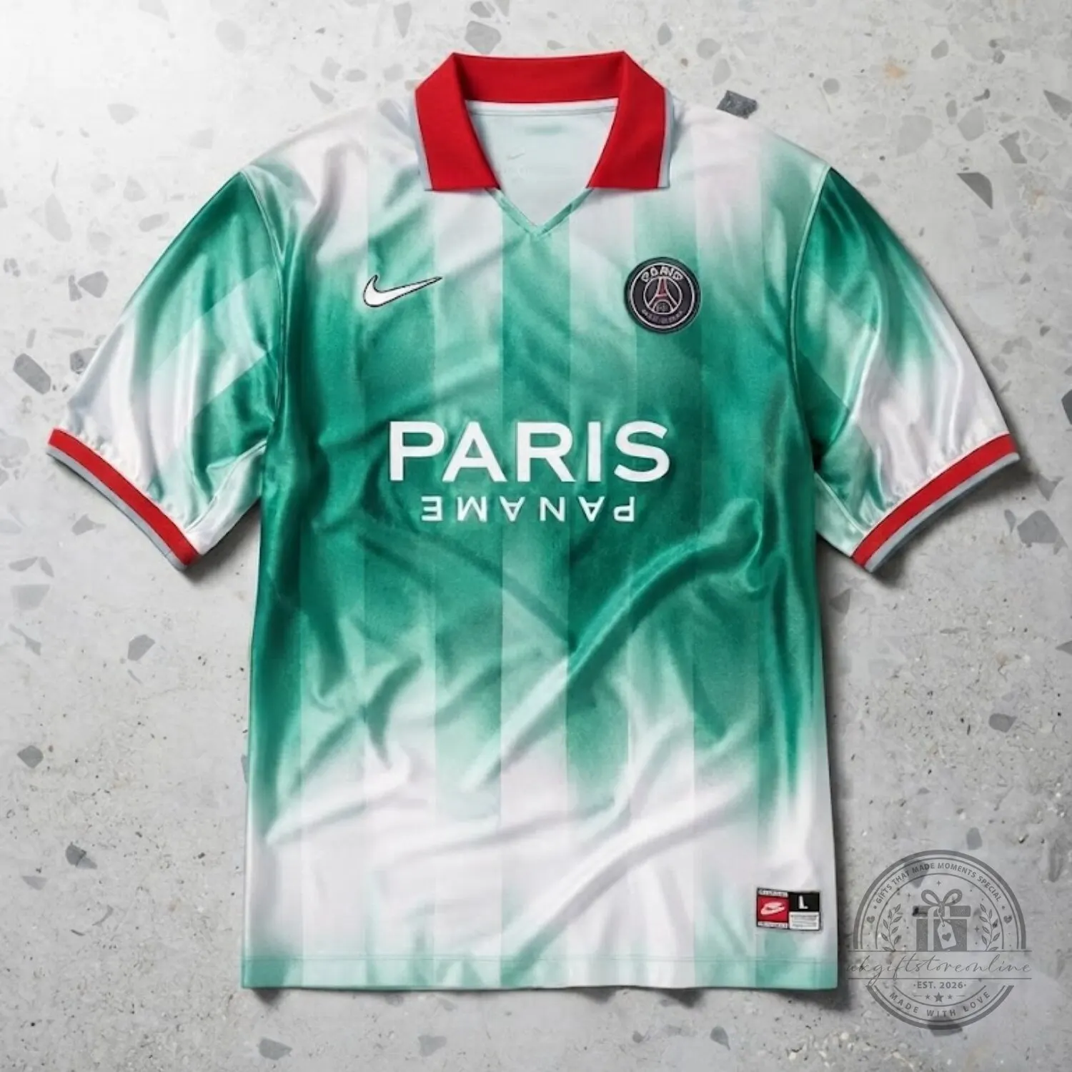 PSG Green & White Retro Paris Saint-Germain Polo Jersey 2026 3 PSG Green & White Retro Paris Saint-Germain Polo Jersey 2026