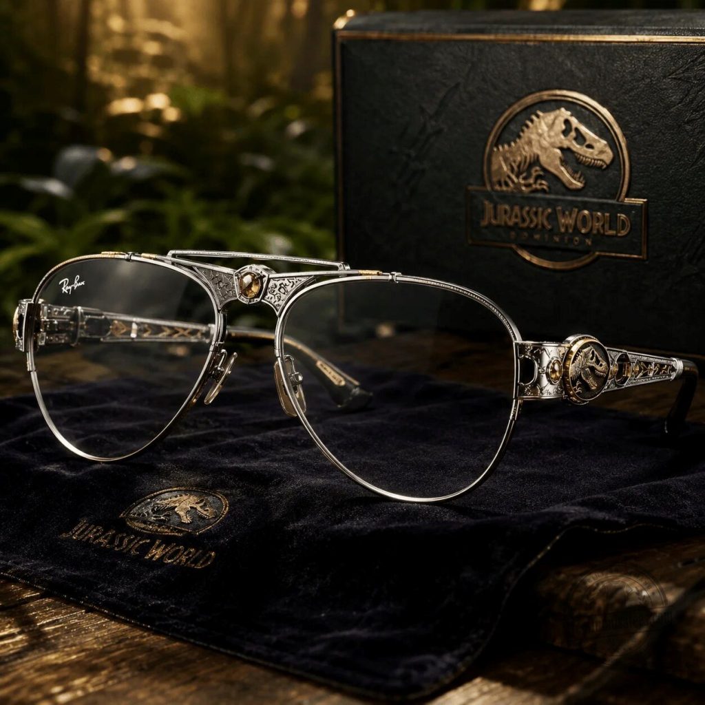 ray-ban-aviator-sunglasses-featuring-gold-t-rex-emblems-from-jurassic-world-dominion-featured Ray-Ban Aviator Sunglasses featuring Gold T-Rex Emblems from Jurassic World Dominion