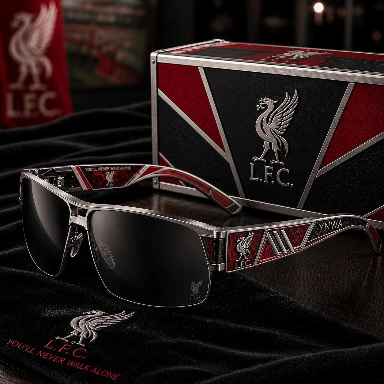 Liverpool Football Club Unisex Sunglasses with You'll Never Walk Alone Design