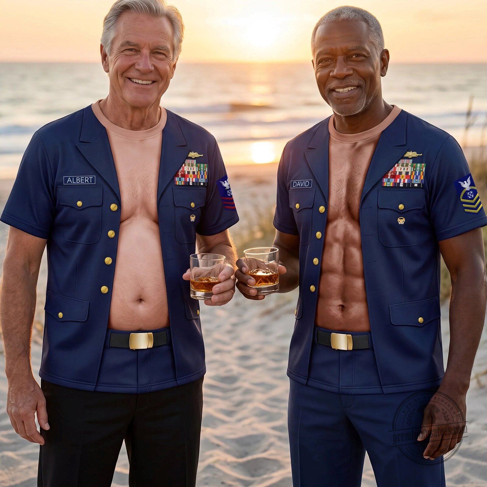 Funny Military Uniform T-Shirt with Medals and Name Tag for Veterans 6 Funny Military Uniform T-Shirt with Medals and Name Tag for Veterans