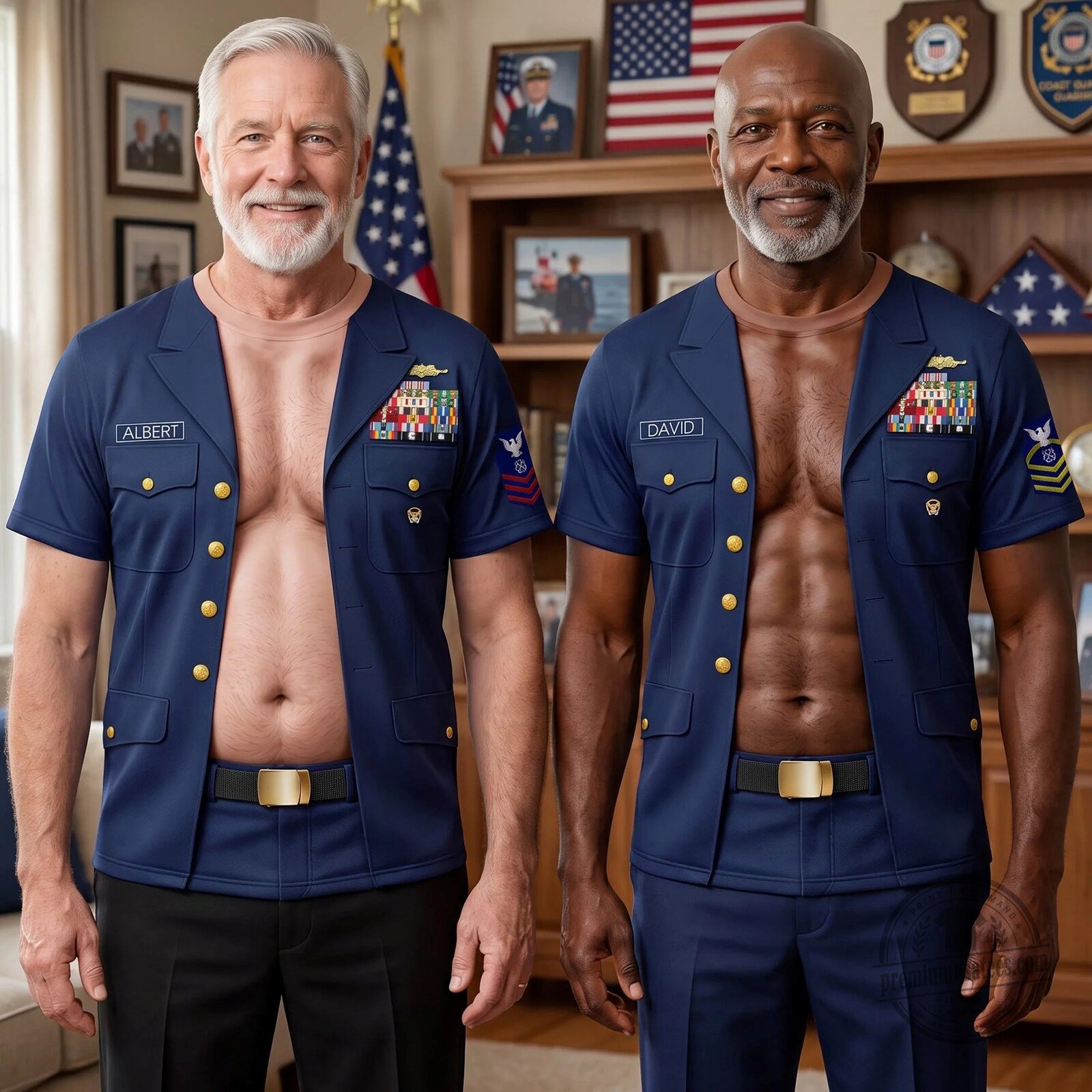 Funny Military Uniform T-Shirt with Medals and Name Tag for Veterans 7 Funny Military Uniform T-Shirt with Medals and Name Tag for Veterans
