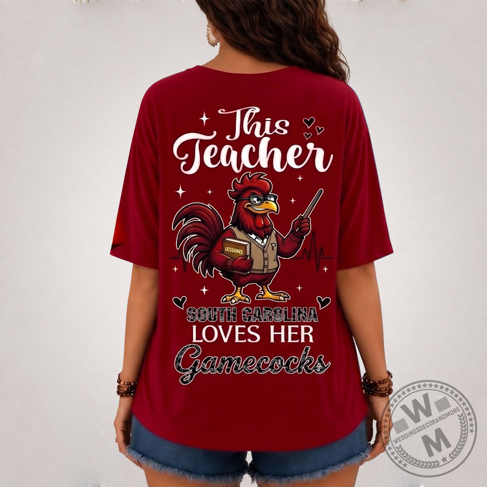 V-Neck T-Shirt for Teachers Who Love Football - South Carolina Gamecocks 5 V-Neck T-Shirt for Teachers Who Love Football - South Carolina Gamecocks