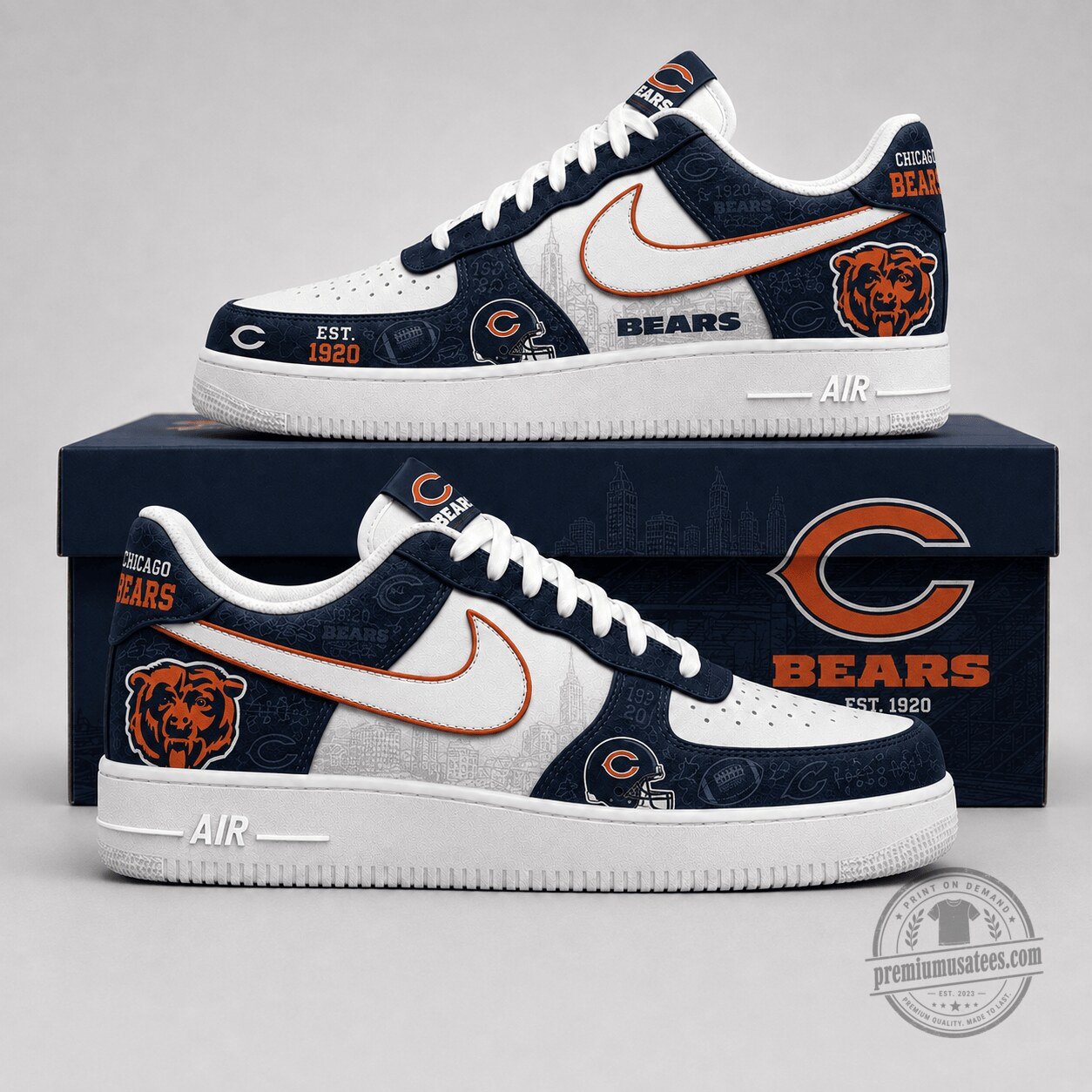 Chicago Bears National Football League Team Logo Custom Sneakers