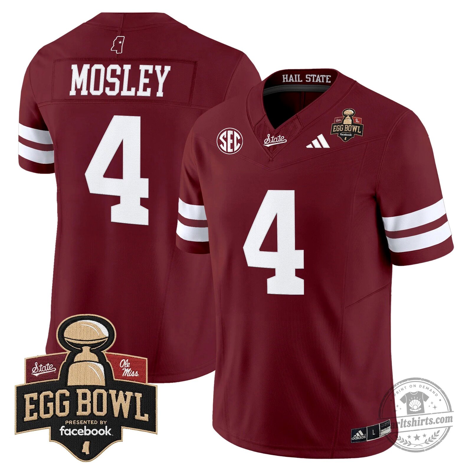 Mississippi State Bulldogs 2025 Egg Bowl Vapor Limited Football Jersey 53 Mississippi State Bulldogs 2025 Egg Bowl Vapor Limited Football Jersey