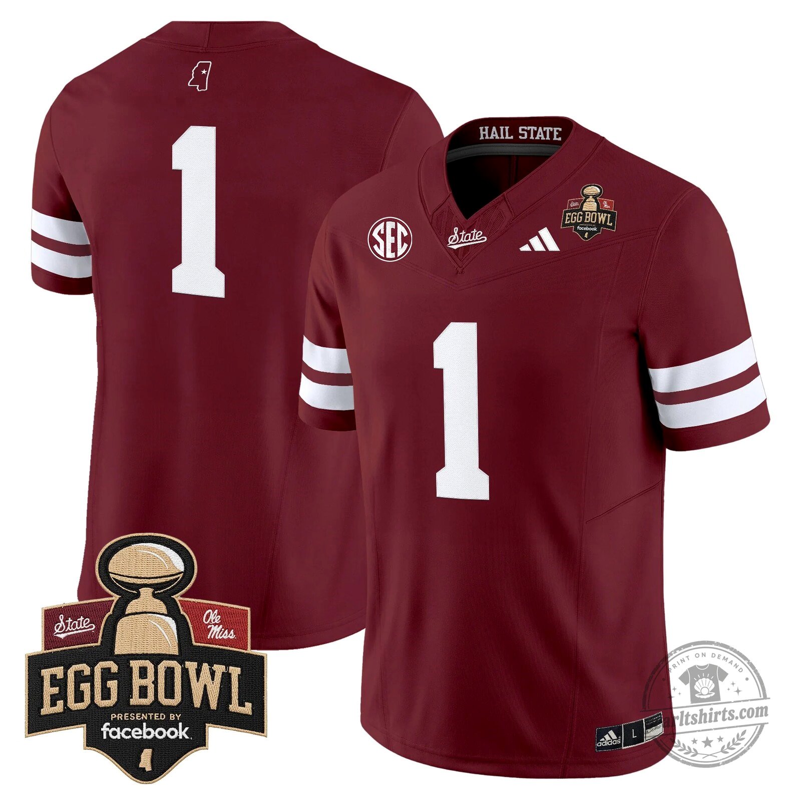 Mississippi State Bulldogs 2025 Egg Bowl Vapor Limited Football Jersey 55 Mississippi State Bulldogs 2025 Egg Bowl Vapor Limited Football Jersey
