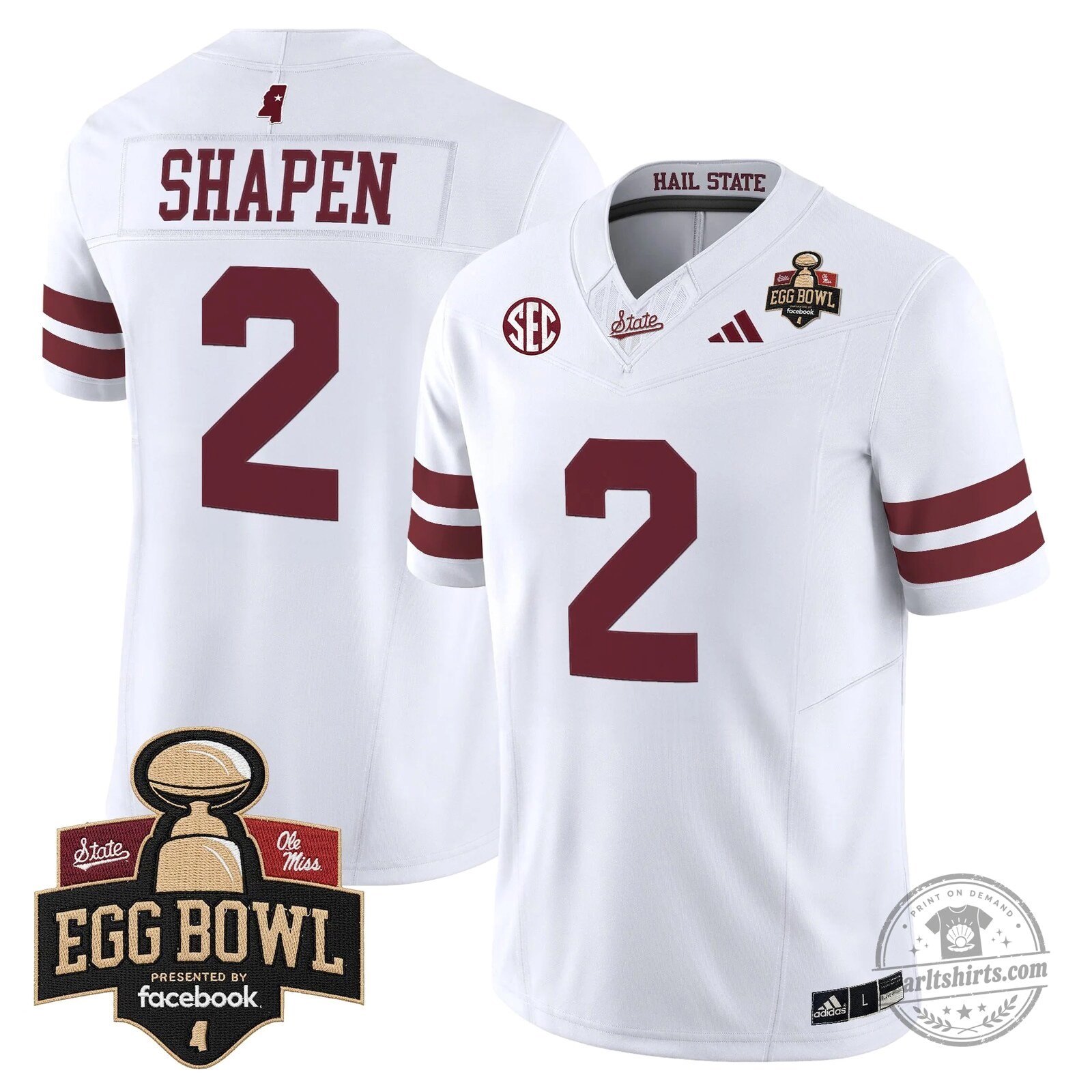 Mississippi State Bulldogs 2025 Egg Bowl Vapor Limited Football Jersey 56 Mississippi State Bulldogs 2025 Egg Bowl Vapor Limited Football Jersey