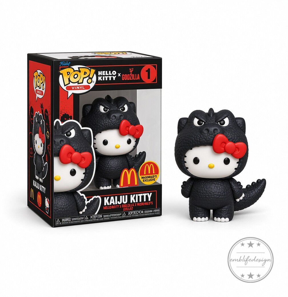 Godzilla x Hello Kitty Cute Pop Figure Doll