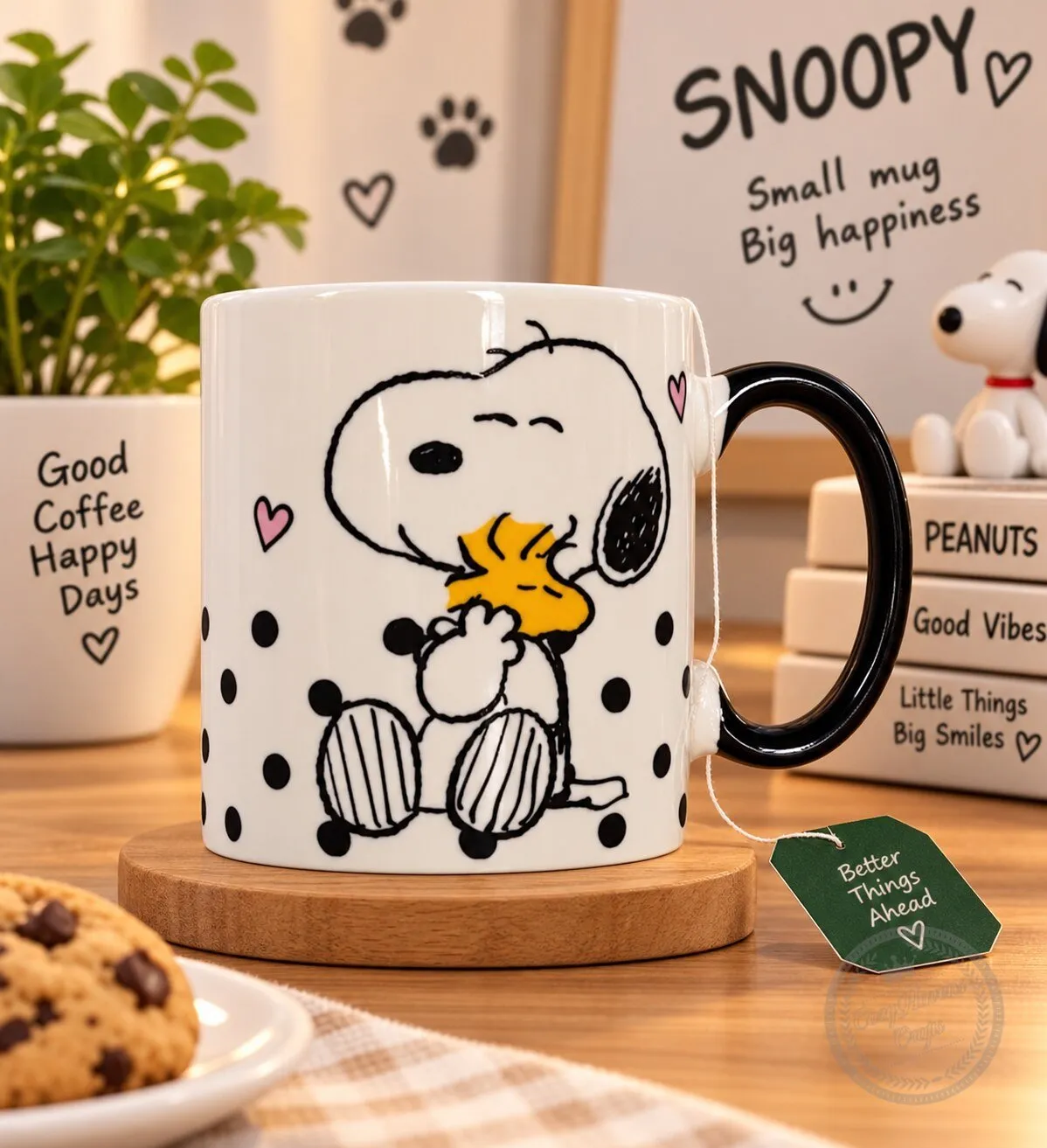 Cute Snoopy Hugging Woodstock Mug