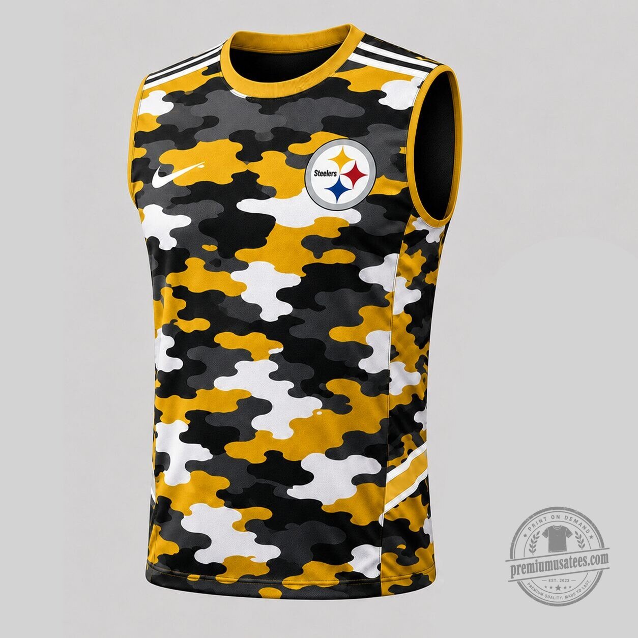 Pittsburgh Steelers Camouflage Sleeveless Tank Top and Shorts Set 4 Pittsburgh Steelers Camouflage Sleeveless Tank Top and Shorts Set