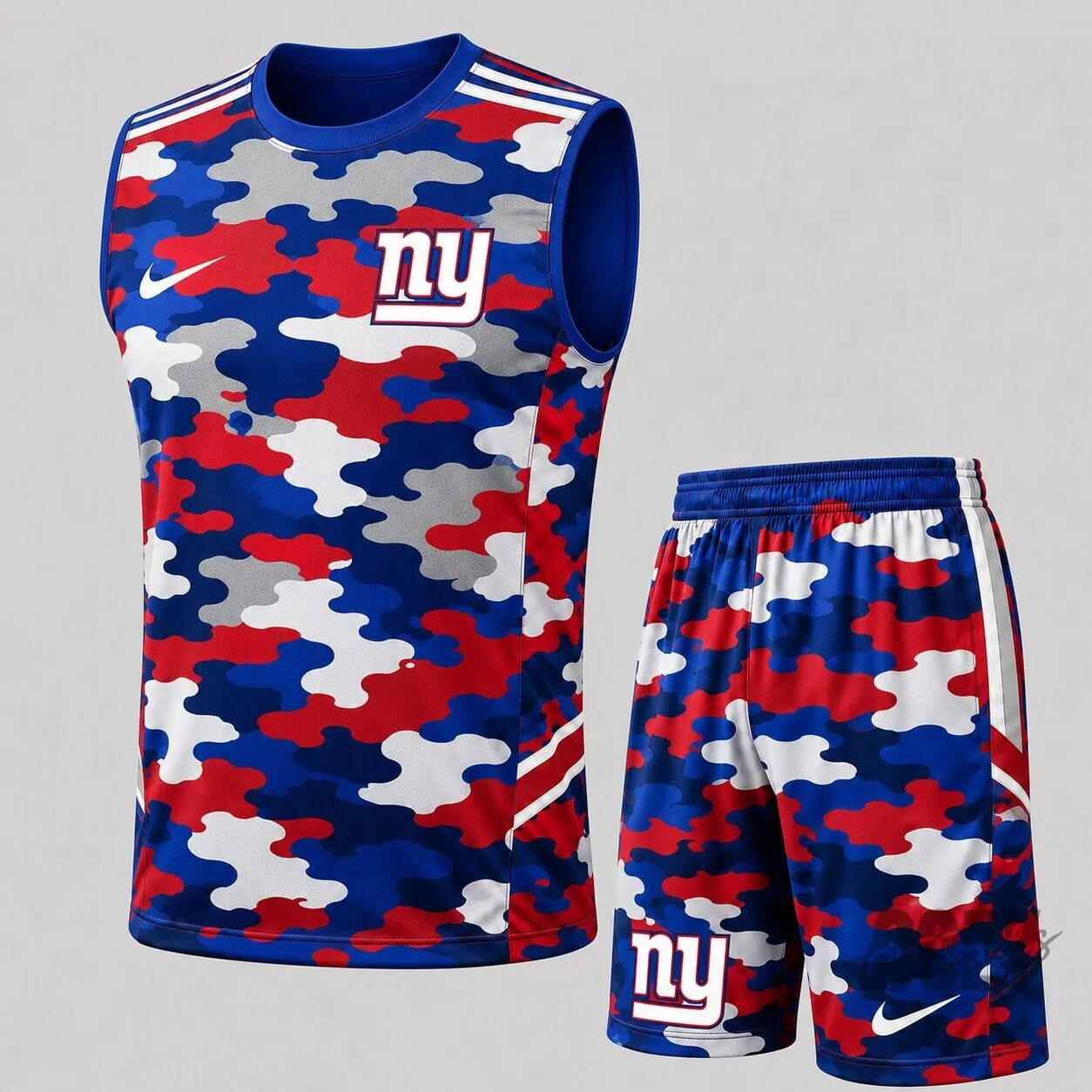 New York Giants Camouflage Sleeveless Tank Top and Athletic Shorts Set