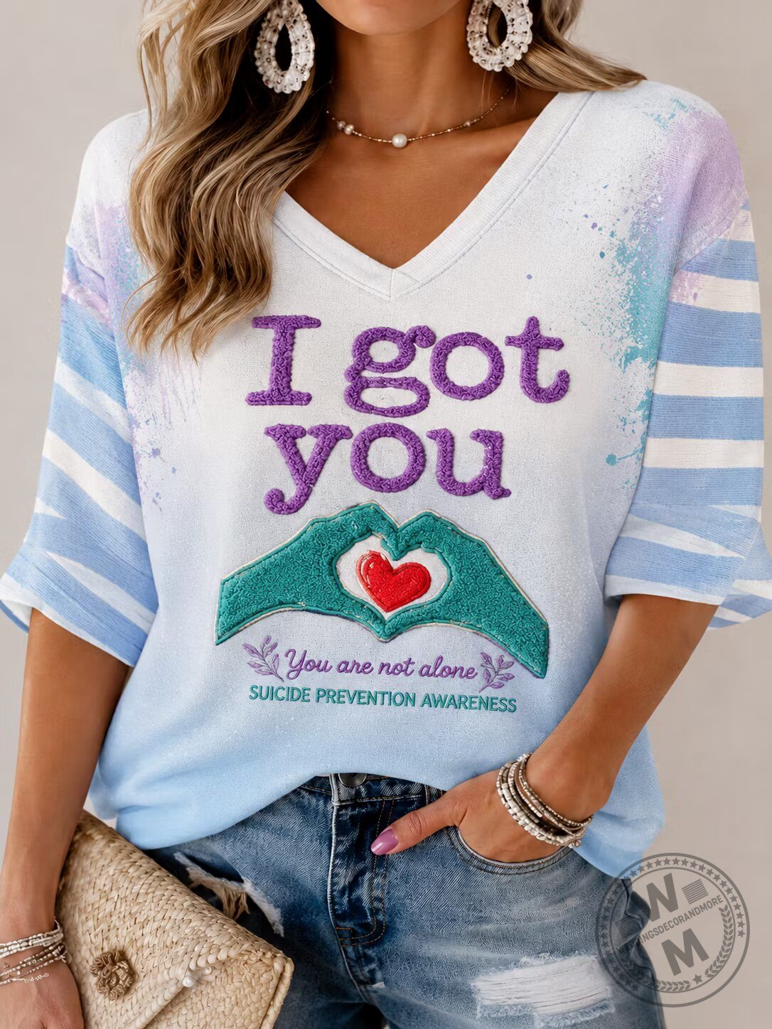 Suicide Prevention Awareness I Got You You Are Not Alone V-Neck T-Shirt