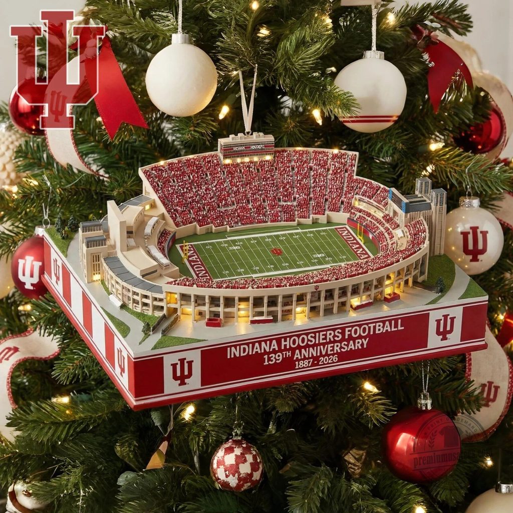 Indiana Hoosiers Football Stadium 139th Anniversary Christmas Ornament Indiana Hoosiers Football Stadium 139th Anniversary Christmas Ornament